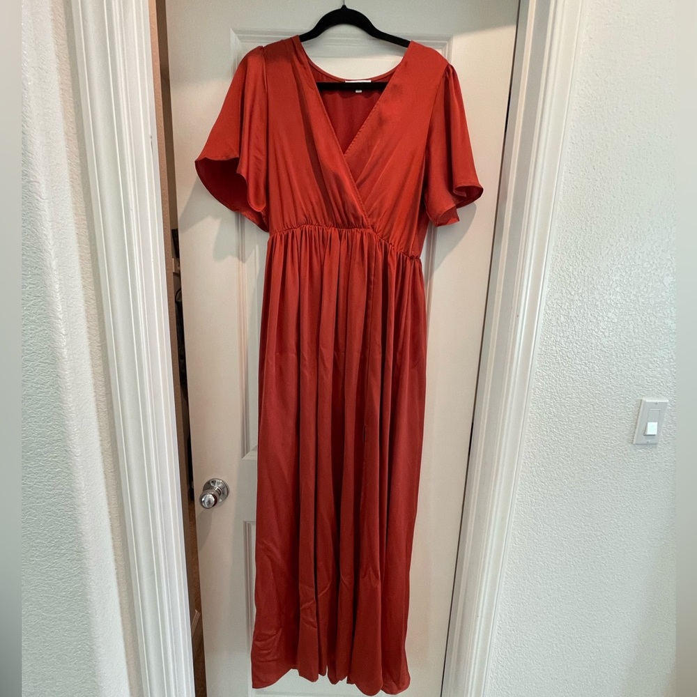 Large Baltic Born bridesmaids dress in rust